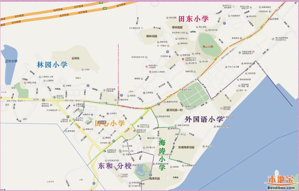 盐田区小一学区划分地图 文字版招生范围